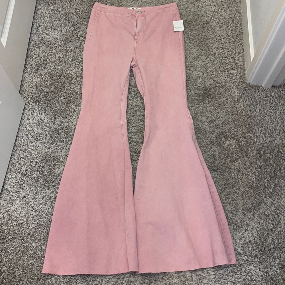 Free People Pink Flare Jeans